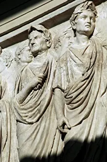 Allegorical: Ara Pacis Augustae. Processional frieze. Detail. Relief. Nor