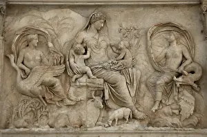 Allegorical: Ara Pacis Augustae. Tellus panel