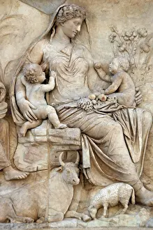 Allegorical: Ara Pacis Augustae. Tellus panel