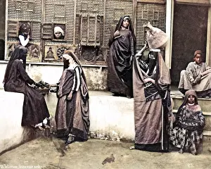 Veiled: Arab courtyard scene, Egypt