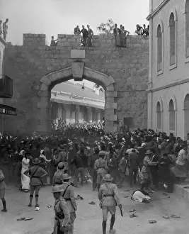 Political Movements: Arab demonstration at the New Gate, Jerusalem, as