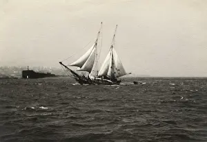 Dhow: Arab Dhow in St George's Bay, Malta - WWII