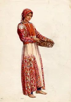 Sketchbook: Arab girl with a basket