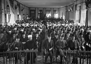 Political Movements: Arab protest gathering in session in Jerusalem during