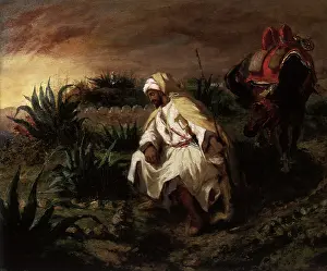Delacroix: Arab Soldier By a Grave, by Delacroix