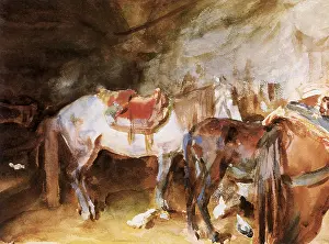 Sargent: Arab Stable, by Singer Sargent