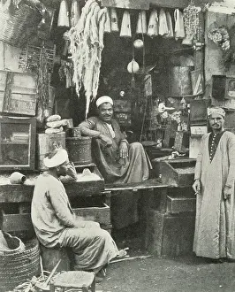 Grocer: Arabian grocer's shop, Cairo, Egypt