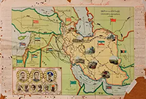 Nov16: Arabic map of Middle East with heads of state, WW2