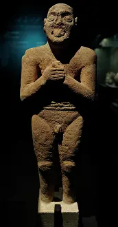 Influence: Arabic peninsula. Male statue. Limestone. Tarut. National Mu