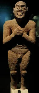 Influence: Arabic peninsula. Male statue. Limestone. Tarut. National Mu