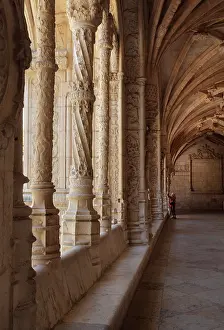 Arcade, Cloister, Jeronimos Monastery, Lisbon, Portugal