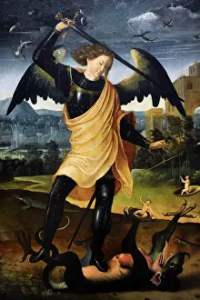 Archangel: The Archangel Michael with the dragon, c.1500. Unknow. Spani