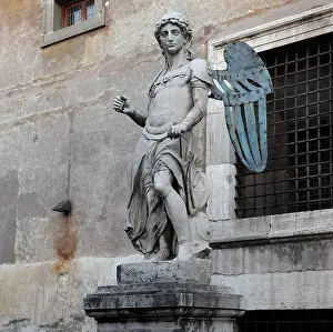 Santangelo: Archangel Michael, stone and copper, 1544, by