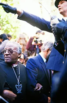 Clerics: Archbishop Desmond Tutu at a clerics demonstration