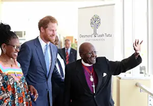 Emeritus: The Archbishop Emeritus Desmond Tutu waves after