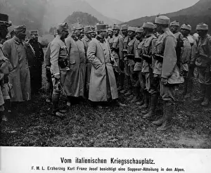 Archduke: Archduke Karl Franz Joseph visits the troops in the Italian