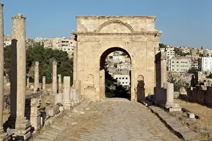 Decumanus: Arched gate, Jerash, Jordan