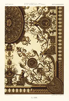 Wall Decor: Arched gilded ceiling, 17th century