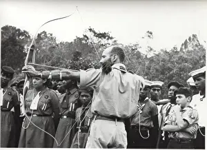 Guiana: Archery demonstration at combined camp, British Guyana