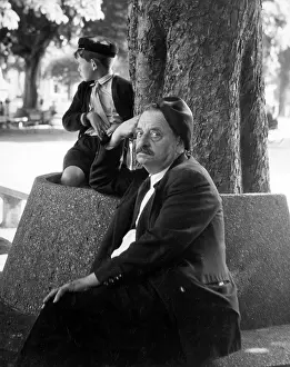 Maurice Ambler Collection: Archetypal Frenchman sitting under a tree