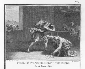 Archimedes: Archimedes killed by a Roman soldier