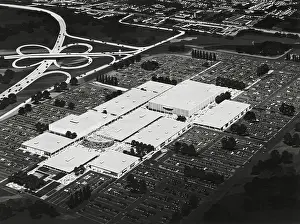 Sprawl: Architect's drawing of the aerial view of a shopping
