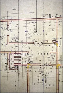 Morbid: Architects plan of gas chamber Auschwitz