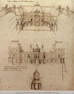 Blois: Architectural drawing, Chateau Royal de Blois