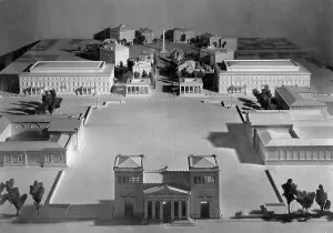 Transformation: Architectural model of the Koenigsplatz in Munich in the 193