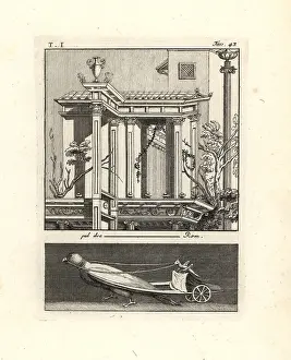 Cornice: Architectural painting of an Ionic portico