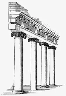 Trastevere: architecture, detail, columns, Basilica Santa