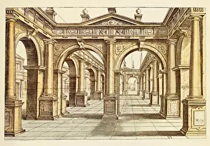 Colonnades: architecture, details, colonnades, colourted
