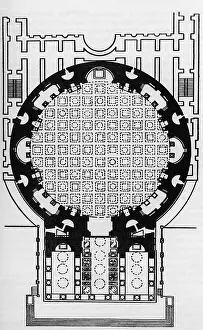 Hadrianus: architecture, floor plans, Pantheon, Rome, built