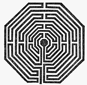 1495: architecture, labyrinth, cathedral Notre Dame