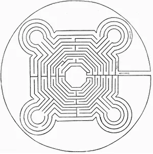 1278: architecture, labyrinth, cathedral Notre Dame