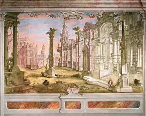 Zwettl: Architecture painting by Josef Schitzl