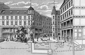 Sewerage: architecture, road construction, section of a