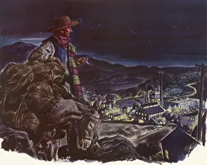 Argentinian: Argentinian Farmer looking over Mining Village