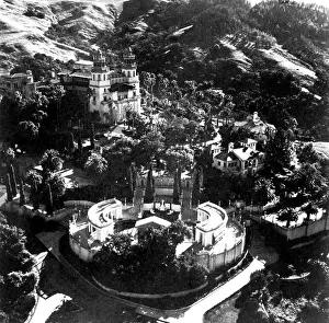 Arial: Arial view of Hearst Castle, San Simeon, ?