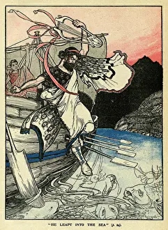 Harpist: Arion of Methymna leaping into the sea