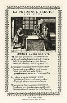 Bagatelle: Aristocrats playing the game of bagatelle, 17th century