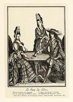 Hachette: Aristocrats playing a game of dice, 17th century