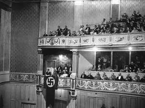Enforcement: Aristocrats in the swastika loge at the Schiller