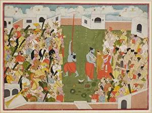 Arjuna: Arjuna competing in an archery contest