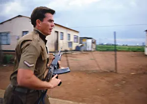 Townships: An armed soldier of the South African Defence
