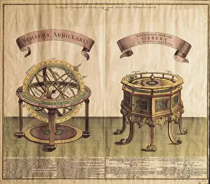 Armillary: Armilar sphere and planetarium (1774). SPAIN