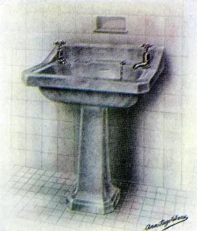 Nicholls: Armitage Coloured (Mottle) Ware -Dove Grey Basin
