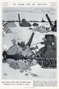 Cracking: Armoured pill-box crackers, by Heath Robinson