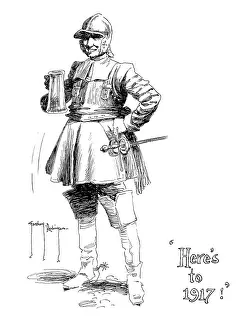 Tankard: Armoured soldier holding a tankard