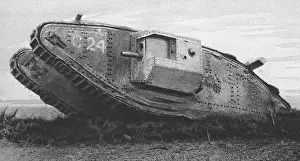 Mortimore: Armoured tank in action, 1917